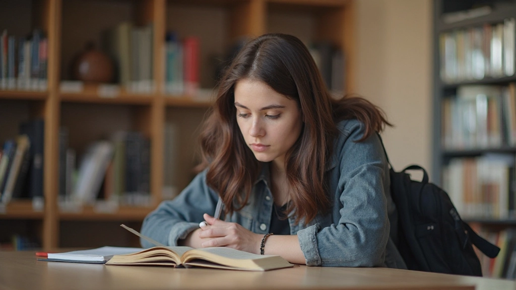 Student die intens studeert met notities en Nederlandse woordenboek
