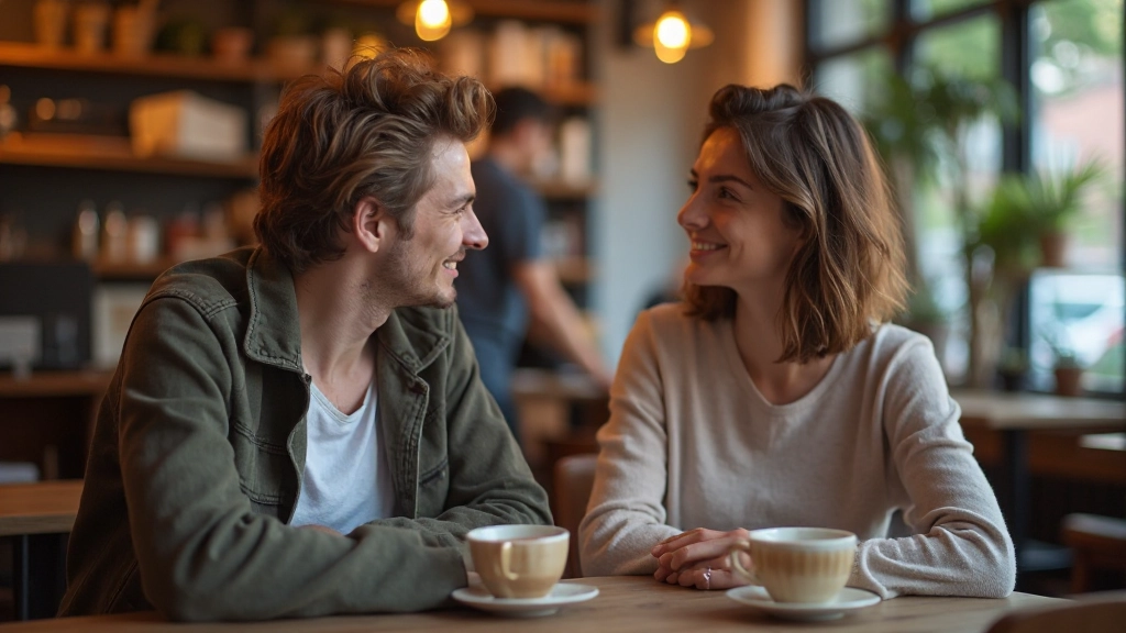 Nederlands conversatie praktijk tussen twee studenten in gezellige koffiebar