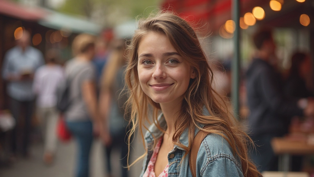 Jonge vrouw die Nederlandse volkstraditie ervaart op lokaal festival met locals